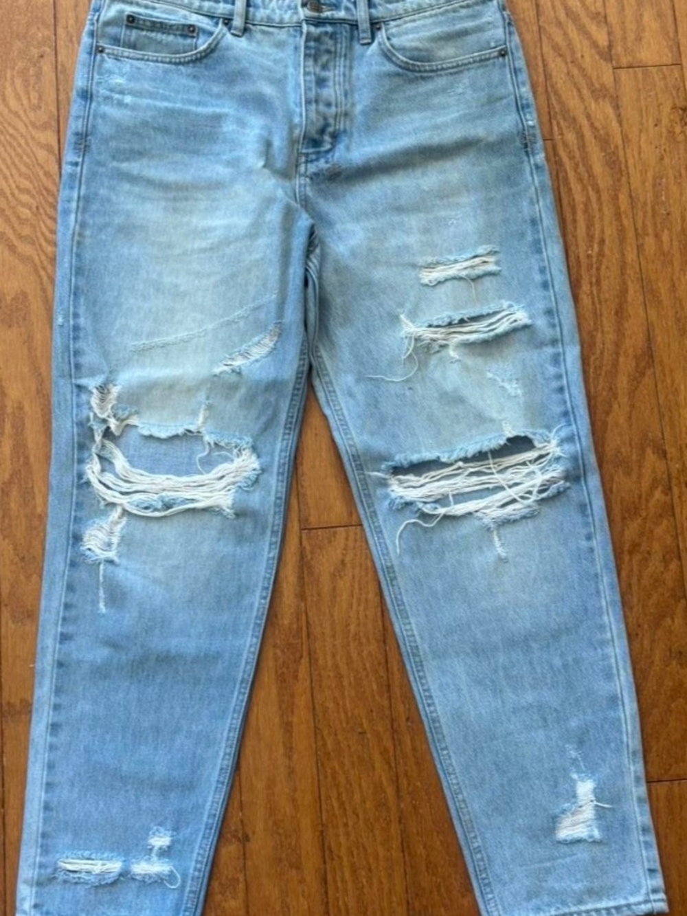 Ksubi Jeans Mens 34 Light Wash Distressed Denim Blue Ripped Pants